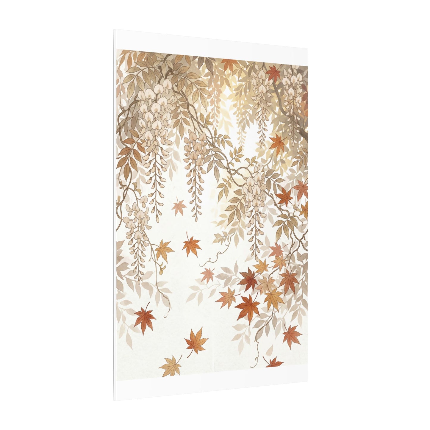 Shibui Wisteria Canvas Art - Japandi Japanese Pattern