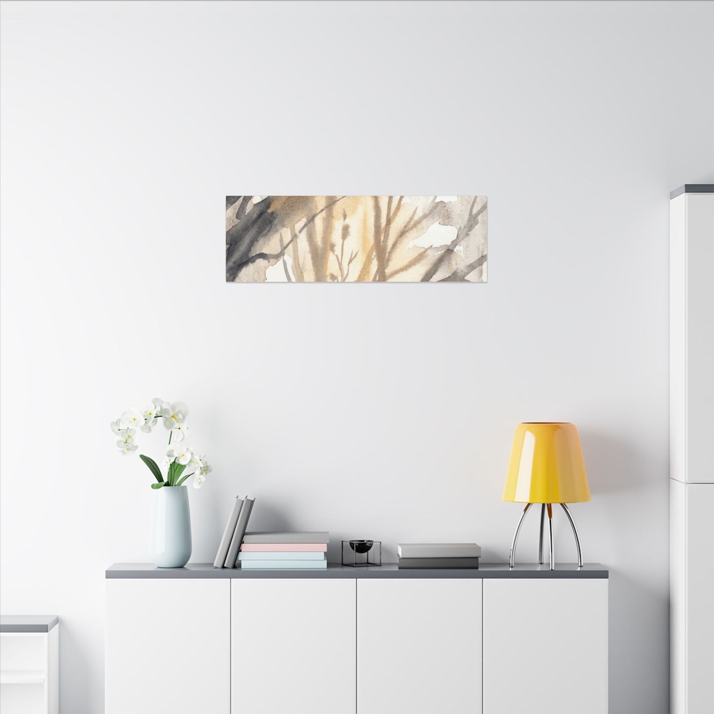 Ma Shadow Play Canvas Art - Japandi Watercolor