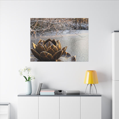 Lotus Flower Gold Repair Canvas Art | Beautiful Kintsugi Art