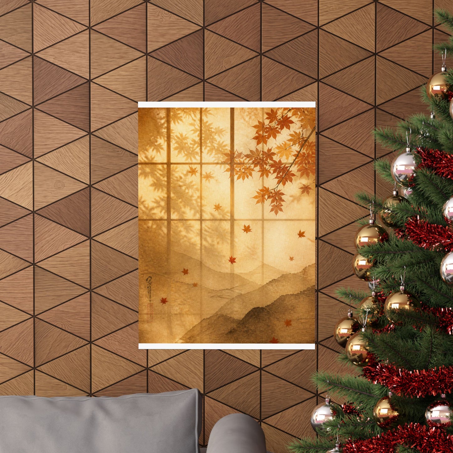 Shoji Screen Wall Art Print | Autumn Japandi Texture Art