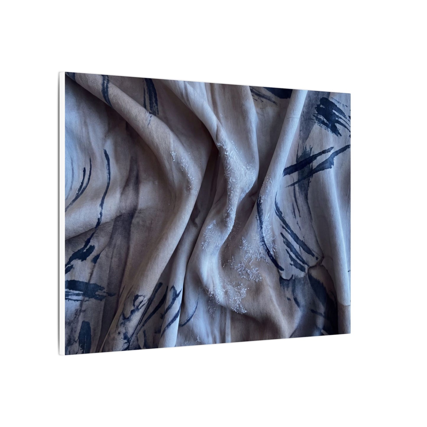 Silk Drape Winter Canvas Art | Japandi Earthy Design