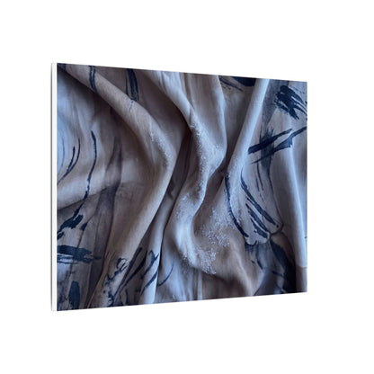 Silk Drape Winter Canvas Art | Japandi Earthy Design