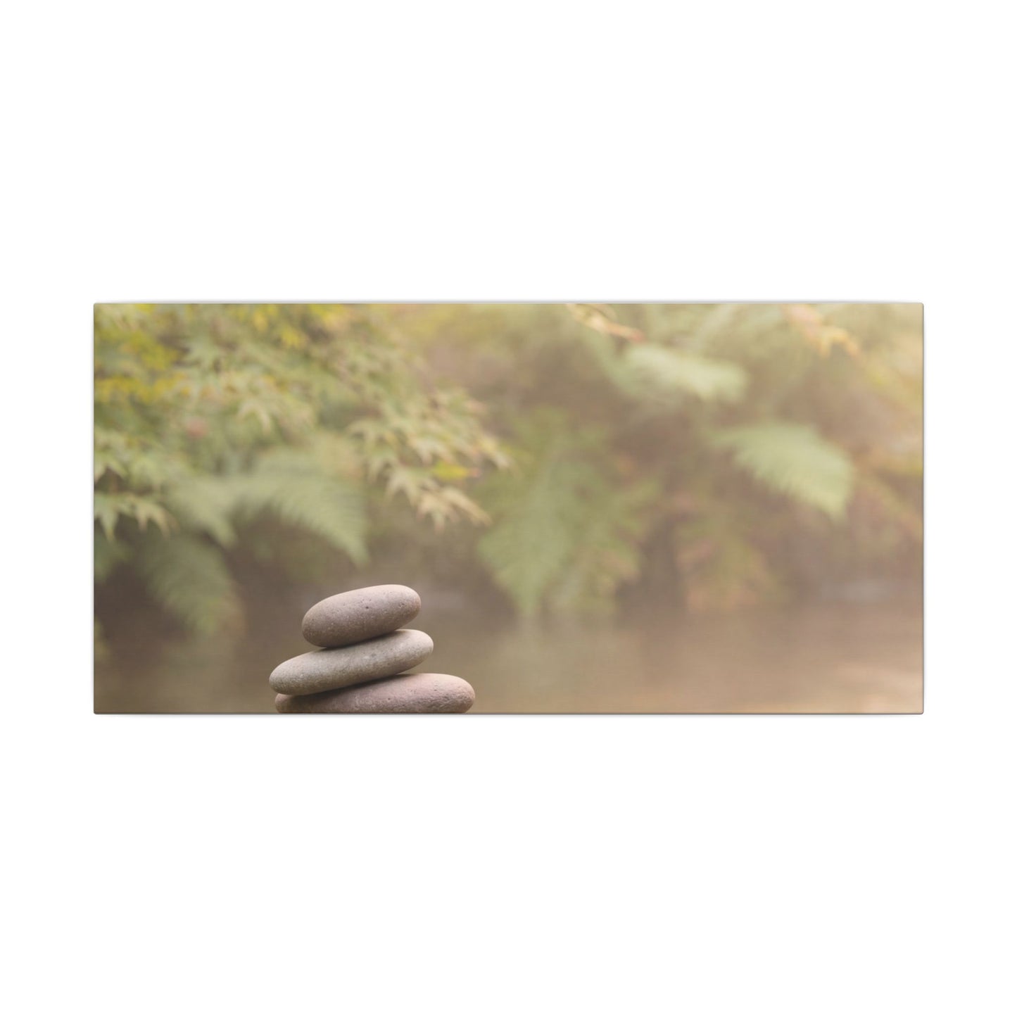 Cozy River Stones Canvas Art - Japanese Pattern Japandi