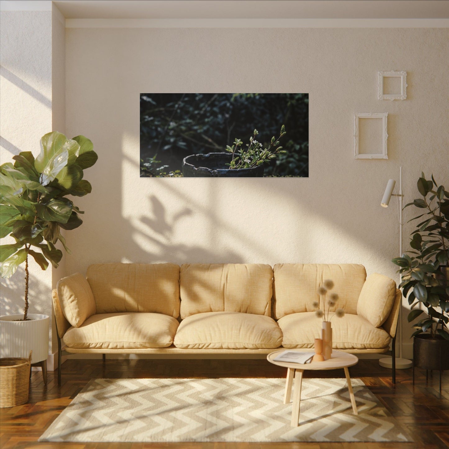 Dappled Ceramic Bowl Canvas Art - Dark Japandi Datsuzoku