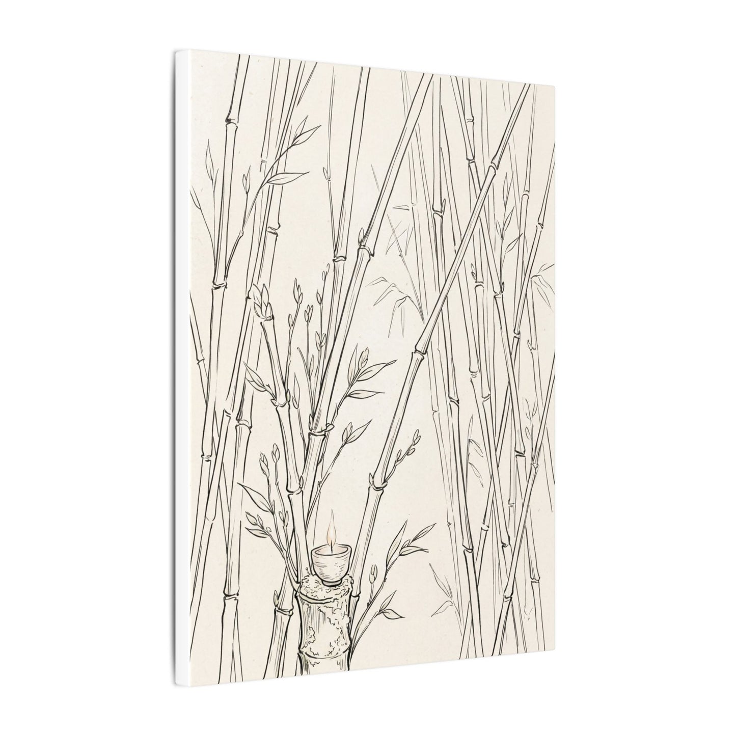 Candlelight Bamboo Grove Canvas Art - Japandi Fukinsei