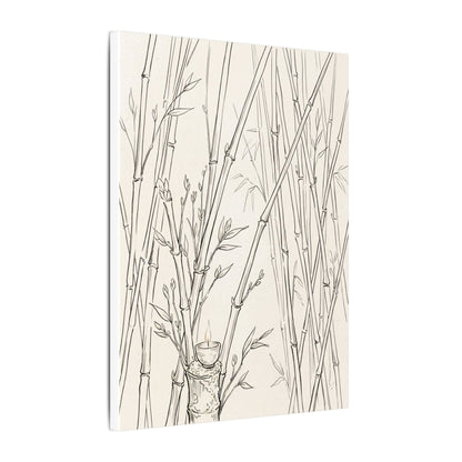 Candlelight Bamboo Grove Canvas Art - Japandi Fukinsei
