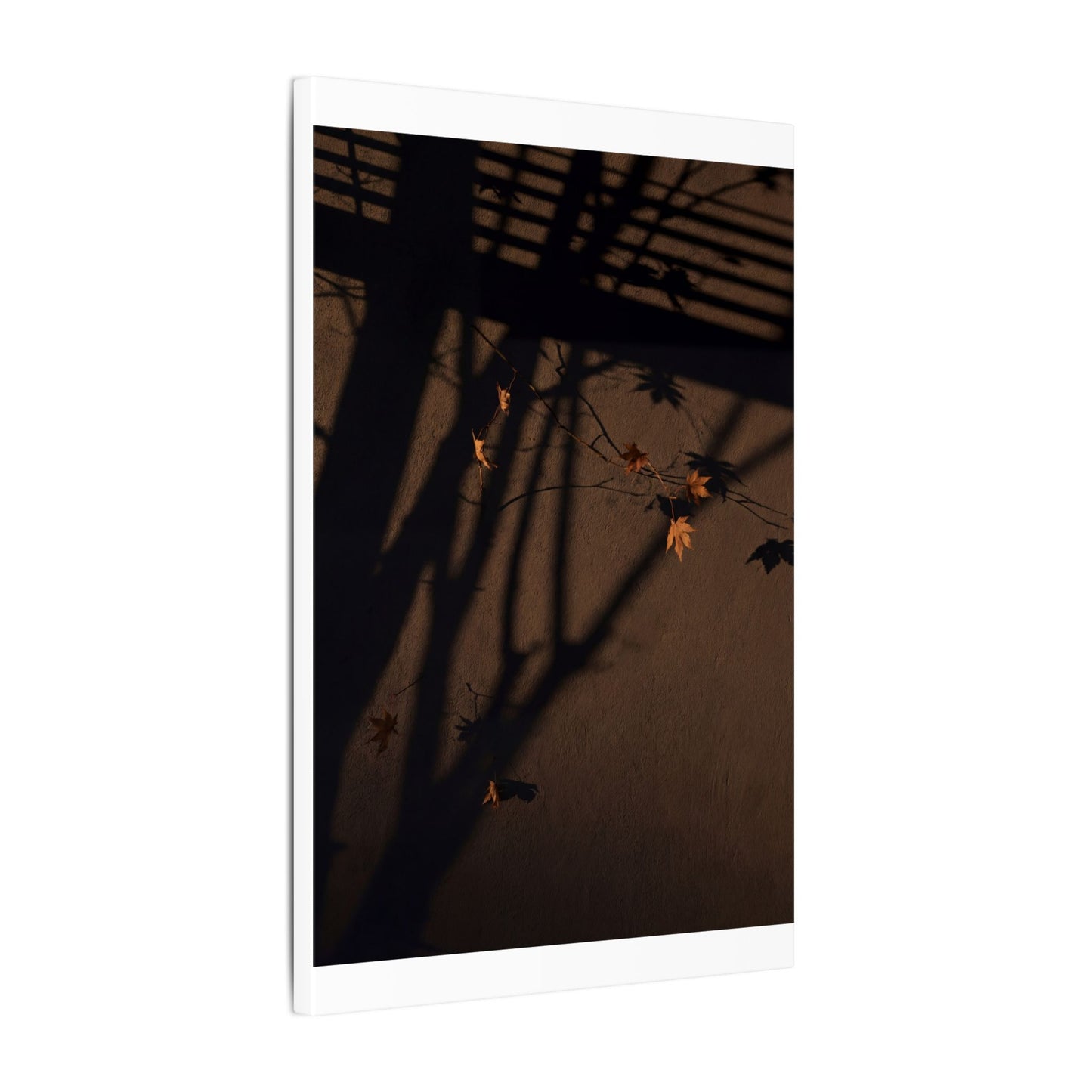 Shadow Play Autumn Canvas Art | Dark Japandi Luxurious Design