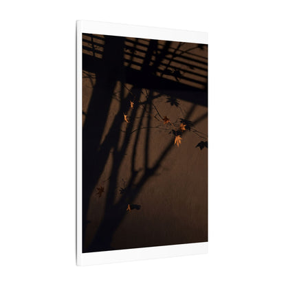 Shadow Play Autumn Canvas Art | Dark Japandi Luxurious Design