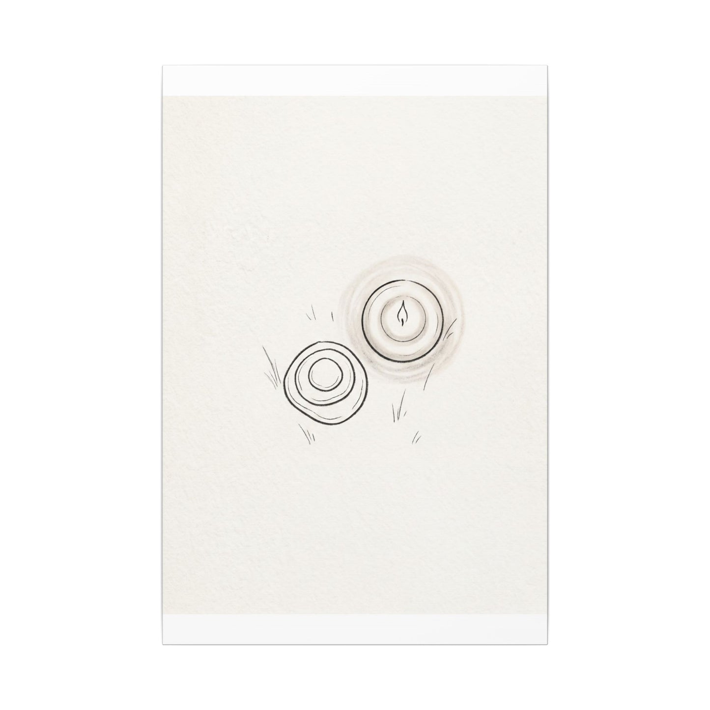 River Stones Canvas Art | Winter Japandi Minimal Line Art