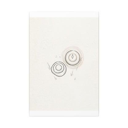 River Stones Canvas Art | Winter Japandi Minimal Line Art