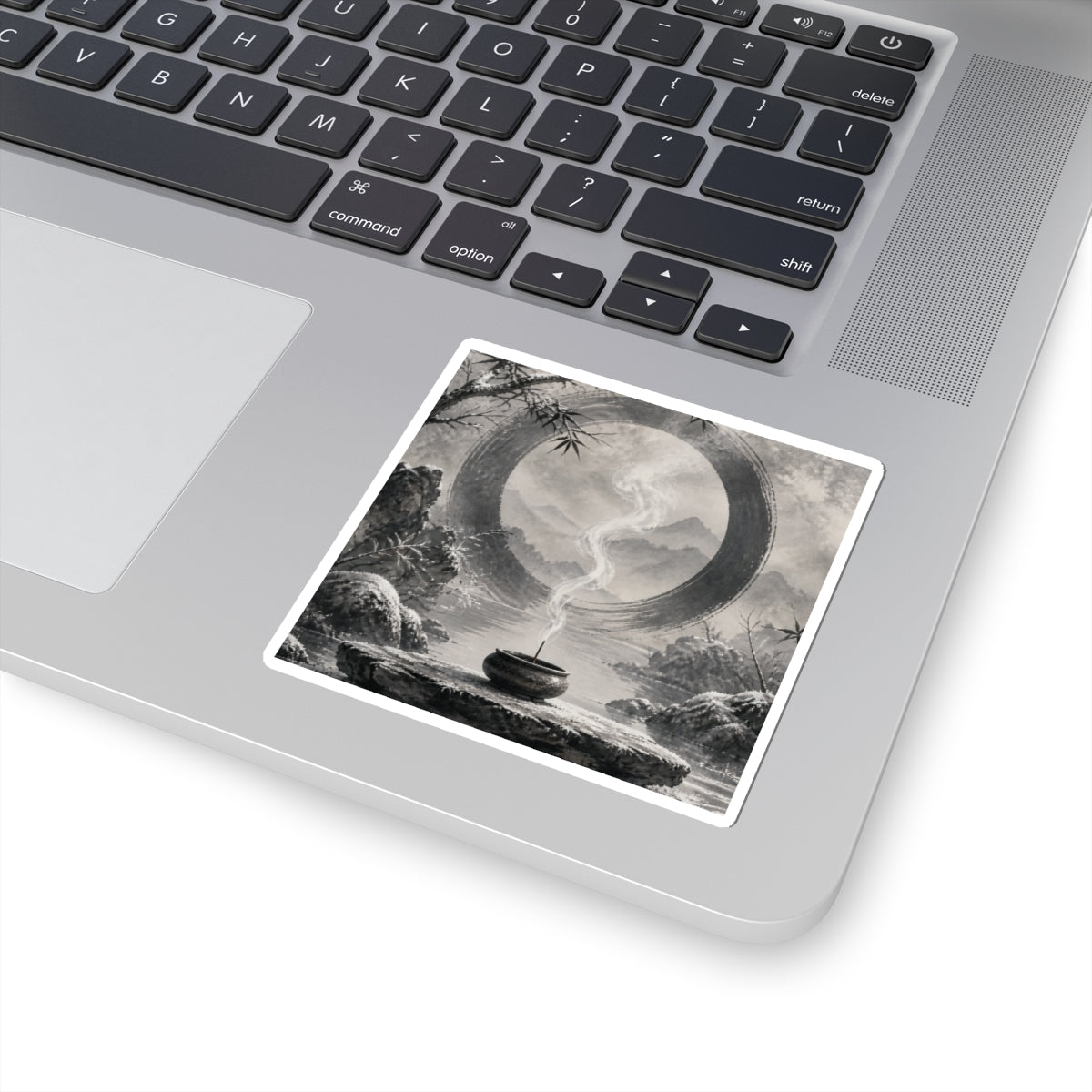 Seijaku Incense Smoke Sticker - Zen Sumi E