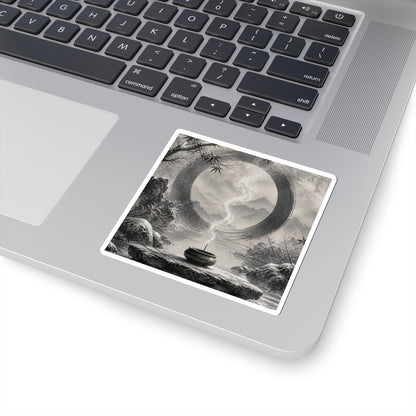 Seijaku Incense Smoke Sticker - Zen Sumi E