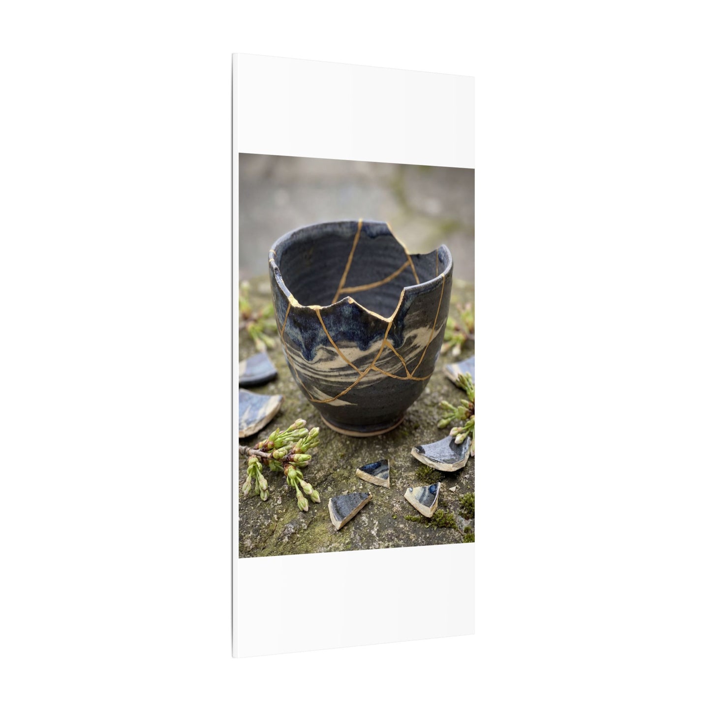 Datsuzoku Ceramic Bowl Canvas Art - Kintsugi Gold Repair