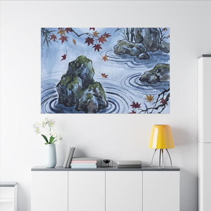 Rock Garden Autumn Canvas Art | Zen Tranquil Design