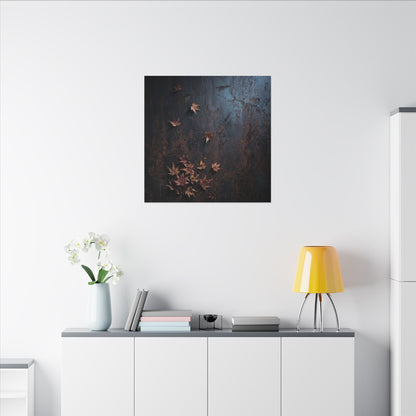 Moonlight Rust Patina Canvas Art - Dark Japandi Mono No Aware