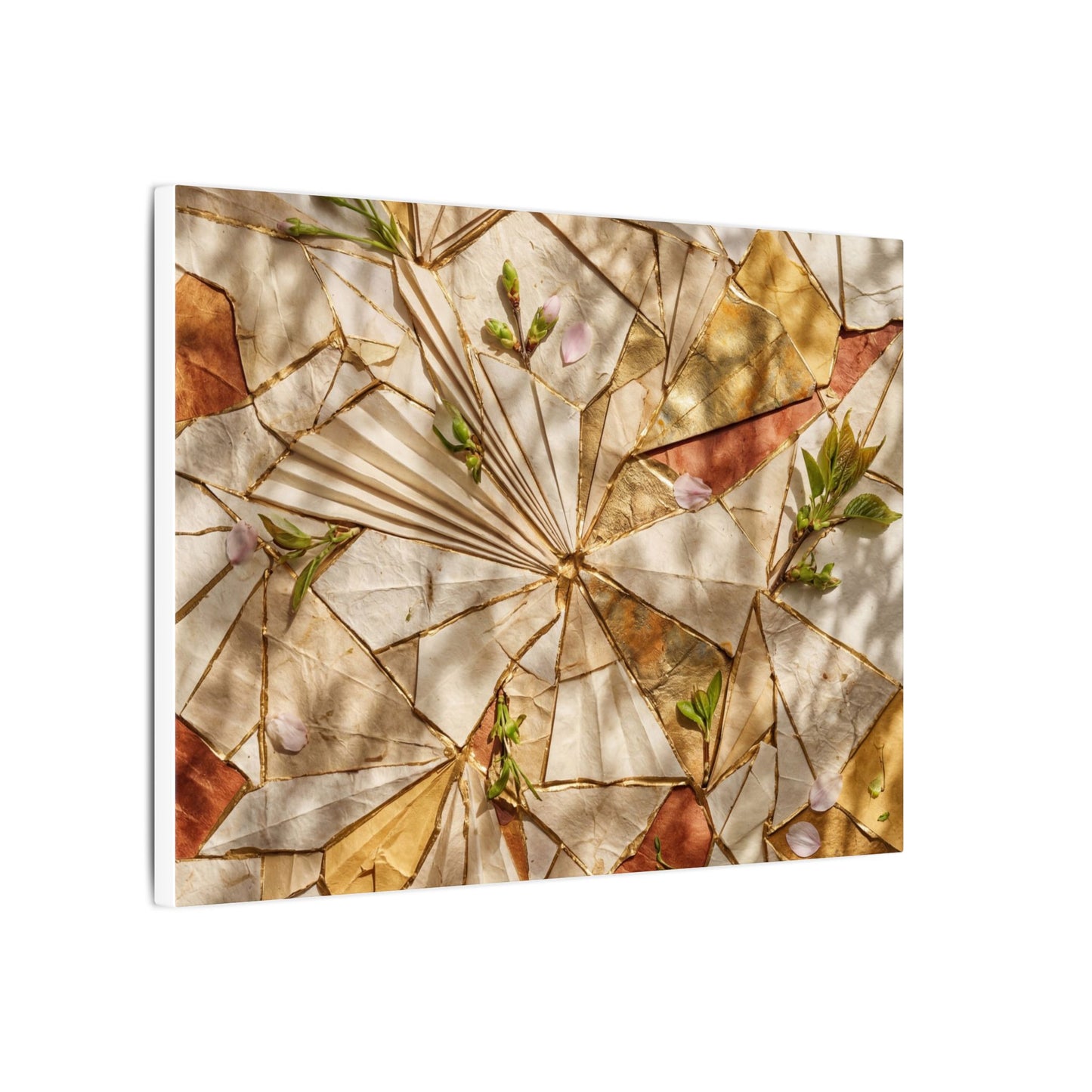 Resilient Paper Fold Canvas Art - Gold Repair Kintsugi