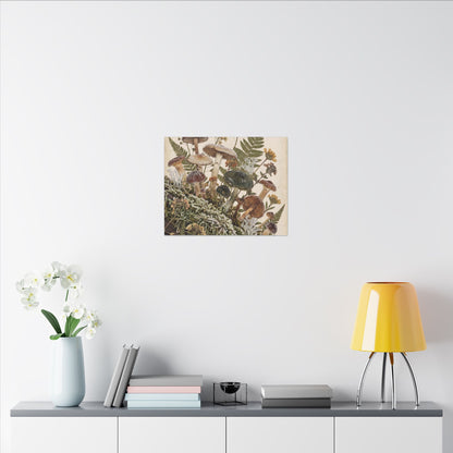 Winter Wild Mushrooms Herbarium Canvas Art | Enchanting Decor