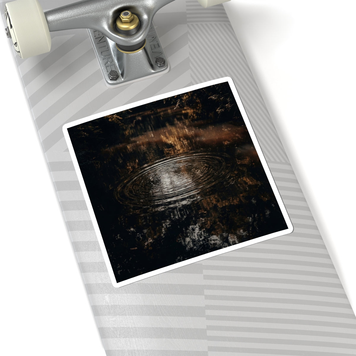 Water Ripple Moody Minimal Sticker | Atmospheric Dark Japandi Art Art Print