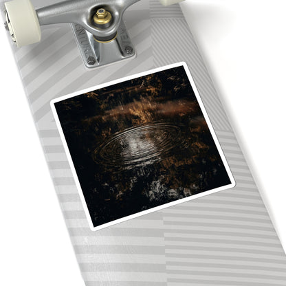 Water Ripple Moody Minimal Sticker | Atmospheric Dark Japandi Art Art Print