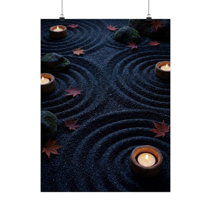 Autumn Rock Garden Dark Texture Wall Art Print | Luxurious Decor Art Print