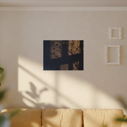 Shadow Play Canvas Art | Spring Dark Japandi Shadow Zen Art