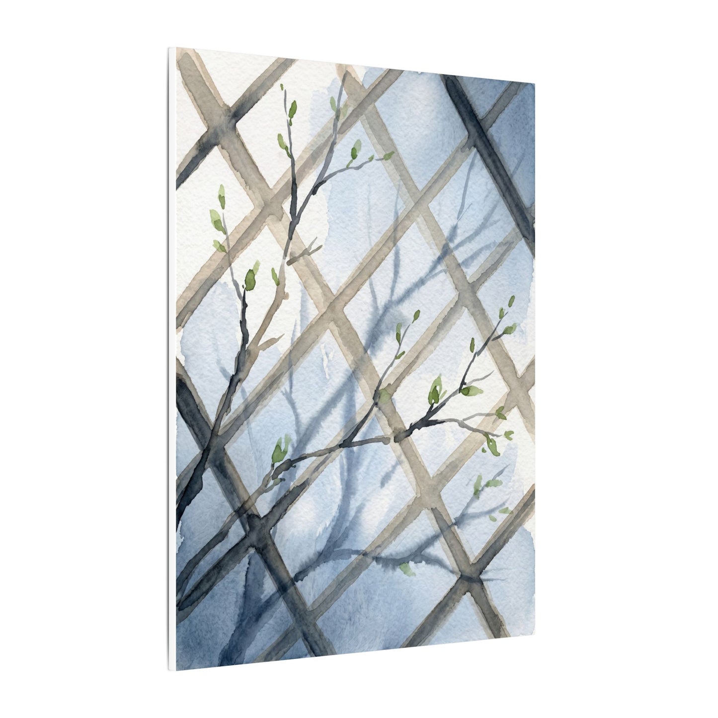 Shoji Screen Canvas Art | Spring Japandi Watercolor Art