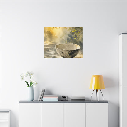 Cozy Ceramic Bowl Canvas Art - Watercolor Japandi