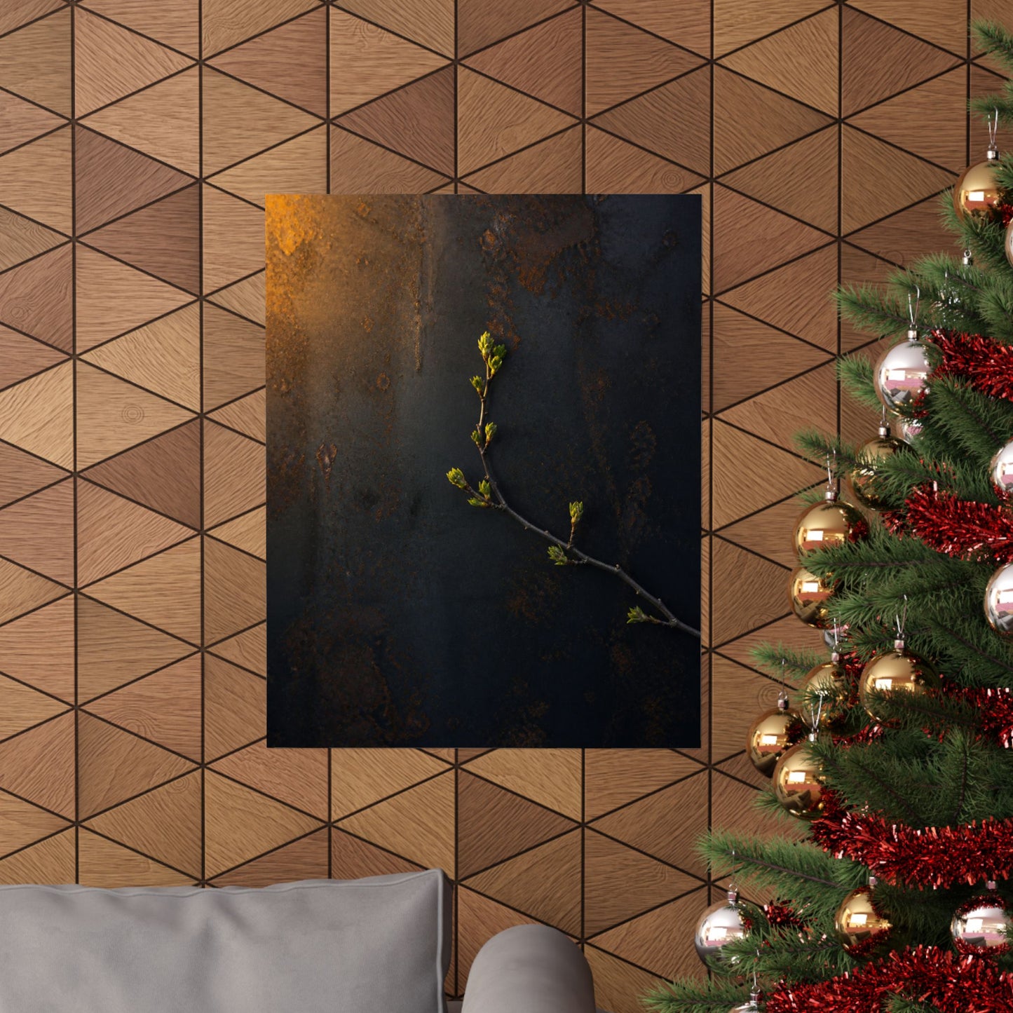 Bold Rust Patina Wall Art Print - Moody Minimal Dark Japandi