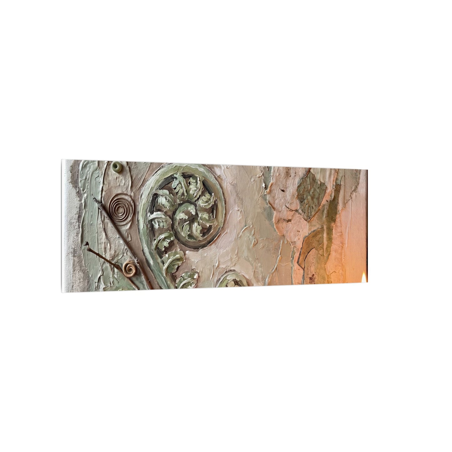 Japandi Fern Unfurling in Candlelight | Texture Canvas Art
