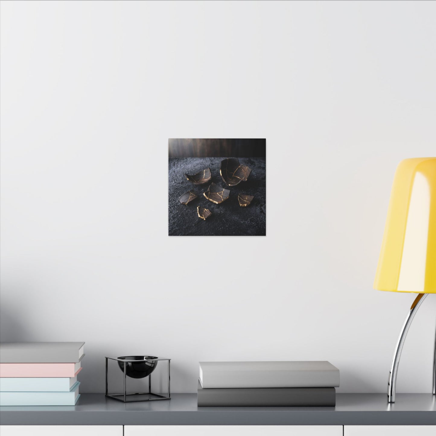 Winter Broken Pottery Shadow Zen Canvas Art | Bold Decor