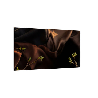 Dark Japandi Silk Drape in Golden Hour | Moody Minimal Canvas Art