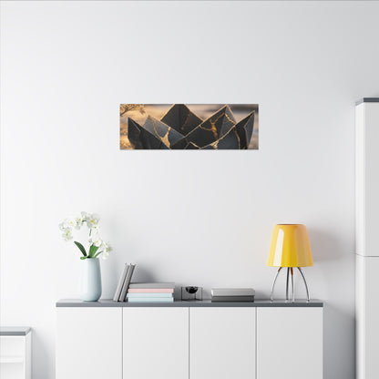 Kintsugi Paper Fold in Golden Hour | Gold Repair Canvas Art
