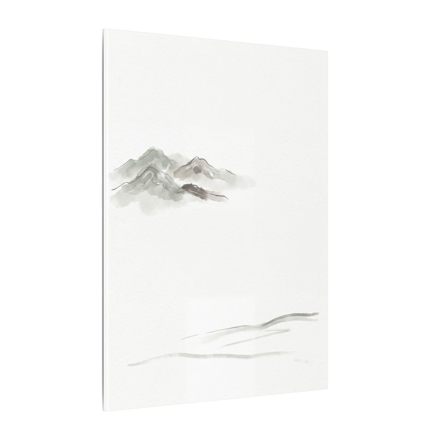 Winter Mountain Mist Minimal Line Canvas Art | Elegant Decor