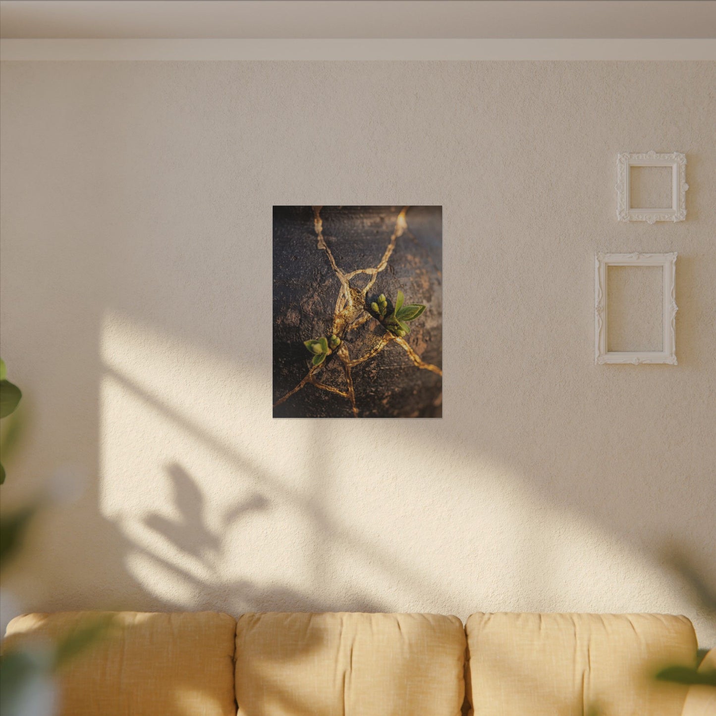 Rust Patina Gold Repair Canvas Art | Resilient Kintsugi Art