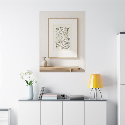 Japandi Charcoal Canvas Art
