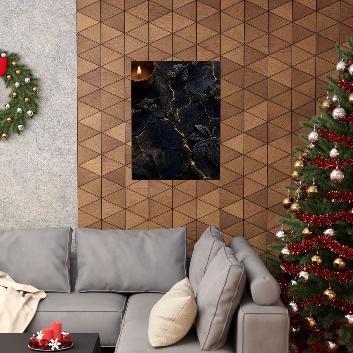 Luxurious Cracked Earth Wall Art Print - Moody Minimal Dark Japandi