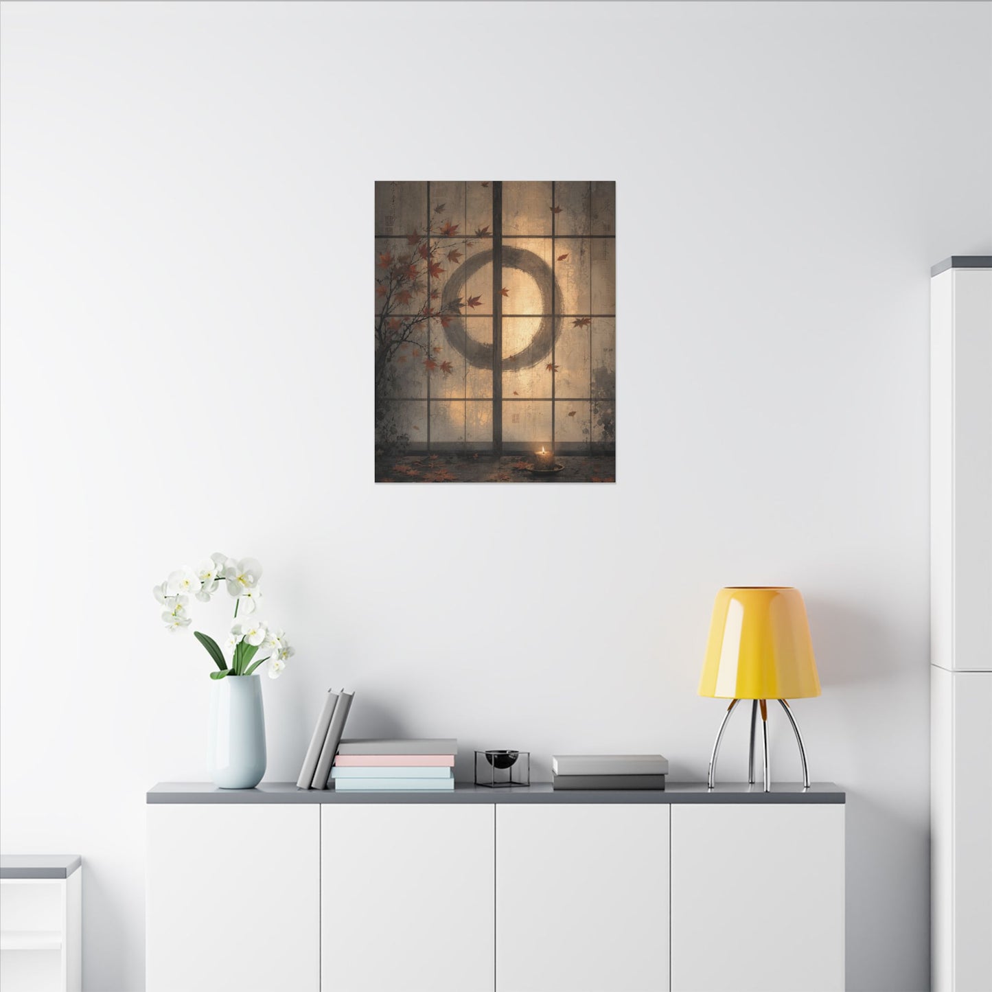 Shoji Screen Texture Canvas Art | Earthy Japandi Art