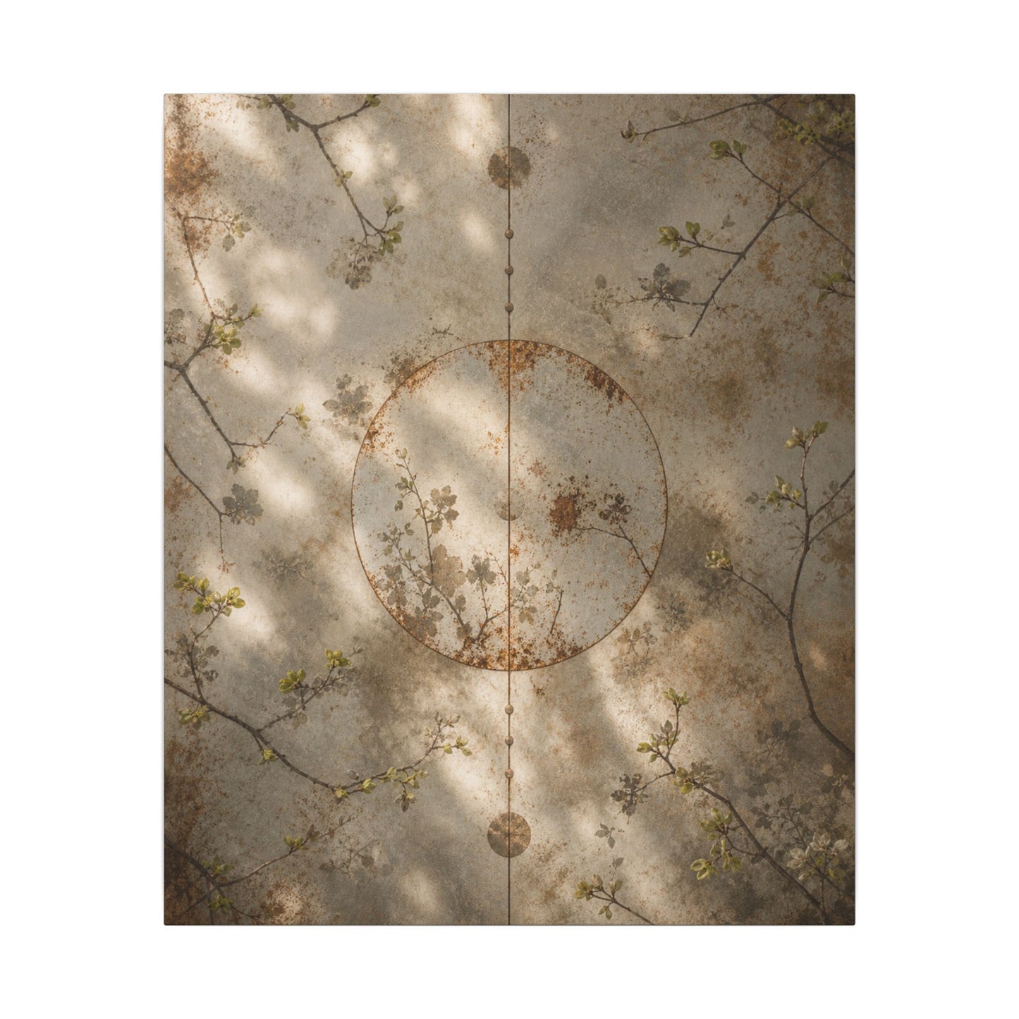Japandi Rust Patina in Dappled | Japanese Pattern Canvas Art
