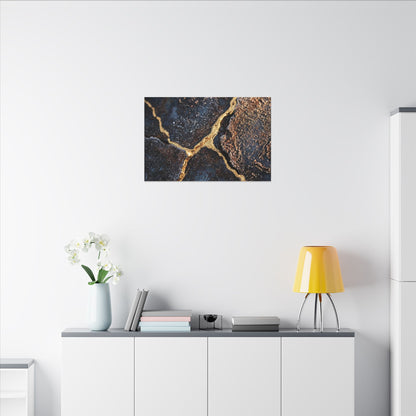 Winter Rust Patina Gold Vein Canvas Art | Resilient Decor