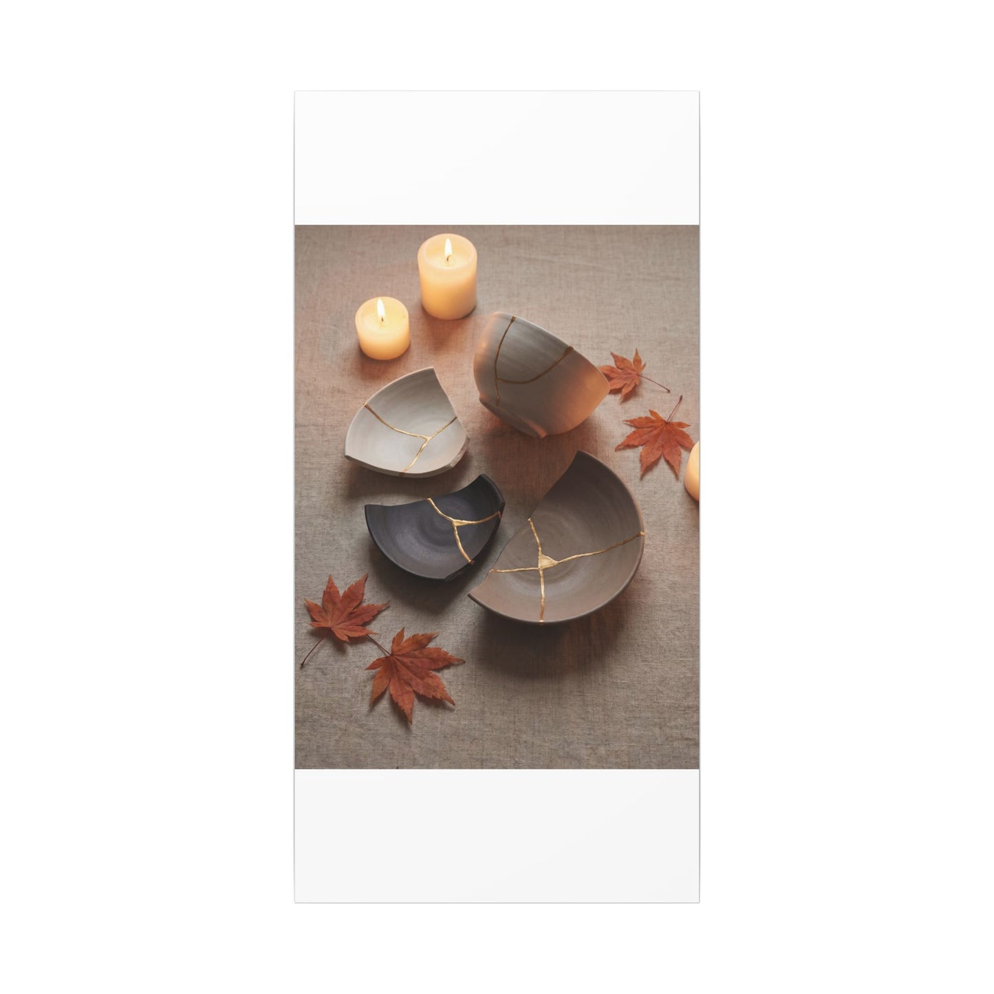 Candlelight Broken Pottery Canvas Art - Japandi Ma