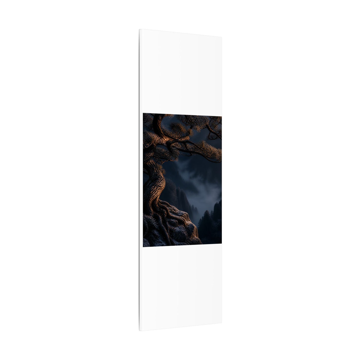 Bold Pine Tree Canvas Art - Shadow Zen Dark Japandi