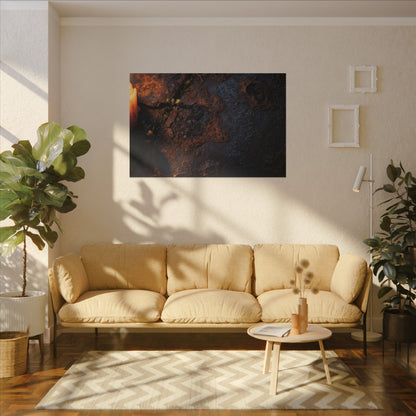 Candlelight Rust Patina Canvas Art - Dark Japandi Ma