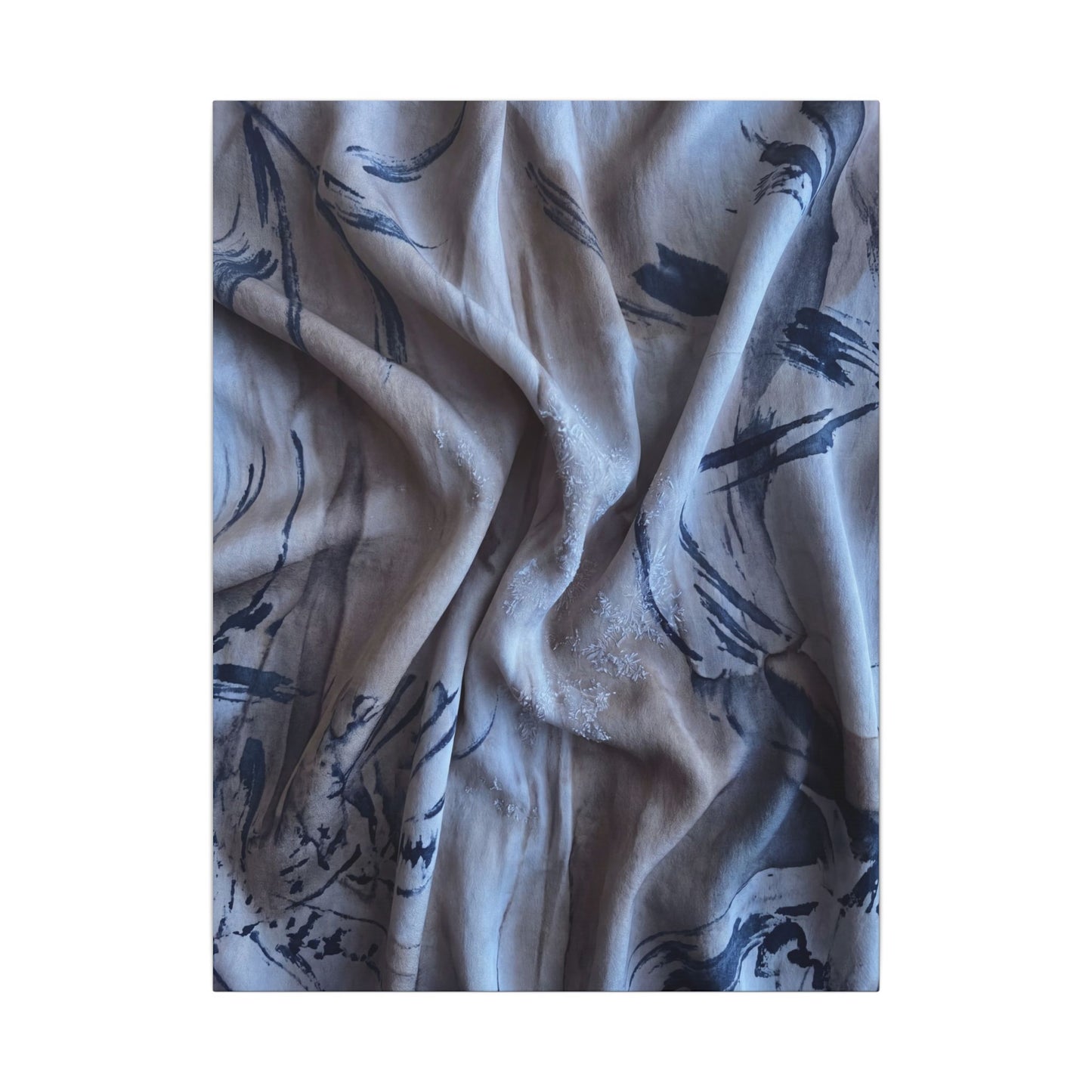 Silk Drape Winter Canvas Art | Japandi Earthy Design