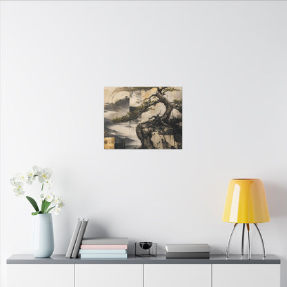 Golden Hour Pine Tree Canvas Art - Japandi Datsuzoku