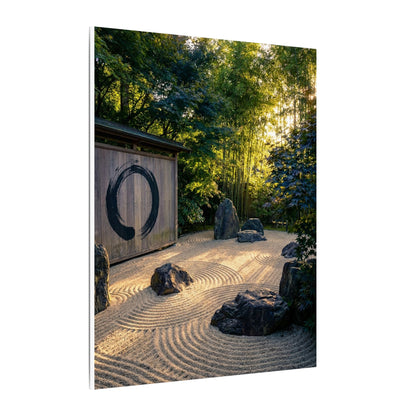 Rock Garden Enso Canvas Art | Tranquil Zen Art