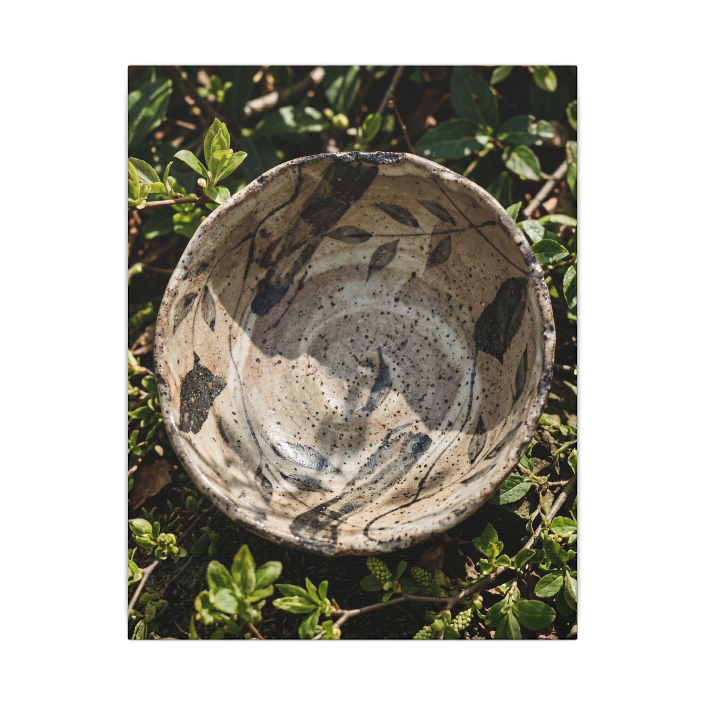 Elegant Ceramic Bowl Canvas Art - Japanese Pattern Japandi