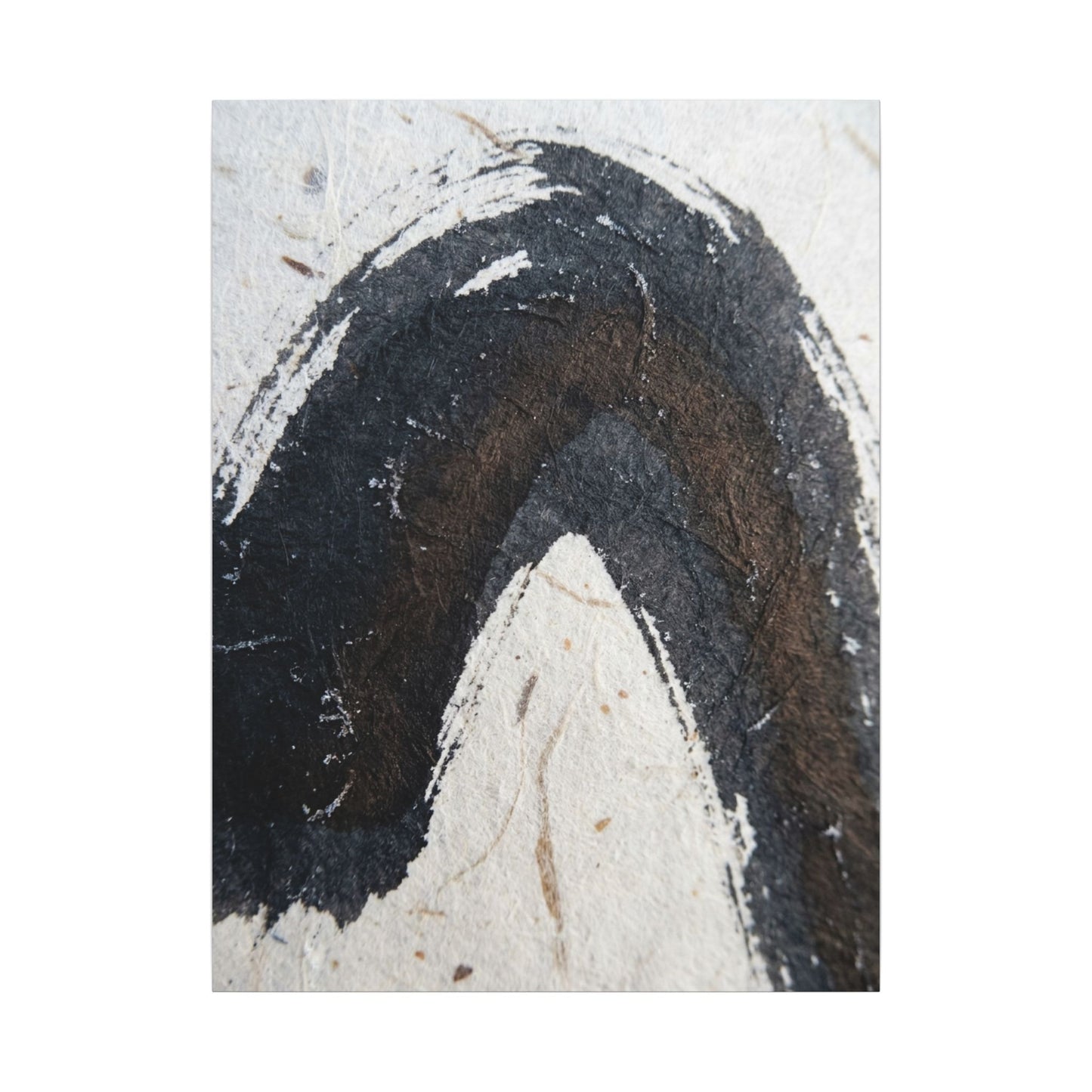 Moody Ink Brushstroke Canvas Art - Moody Minimal Dark Japandi