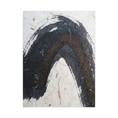 Moody Ink Brushstroke Canvas Art - Moody Minimal Dark Japandi