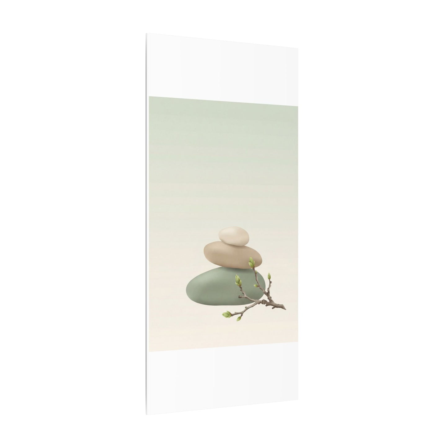 Dawn River Stones Canvas Art - Japandi Fukinsei