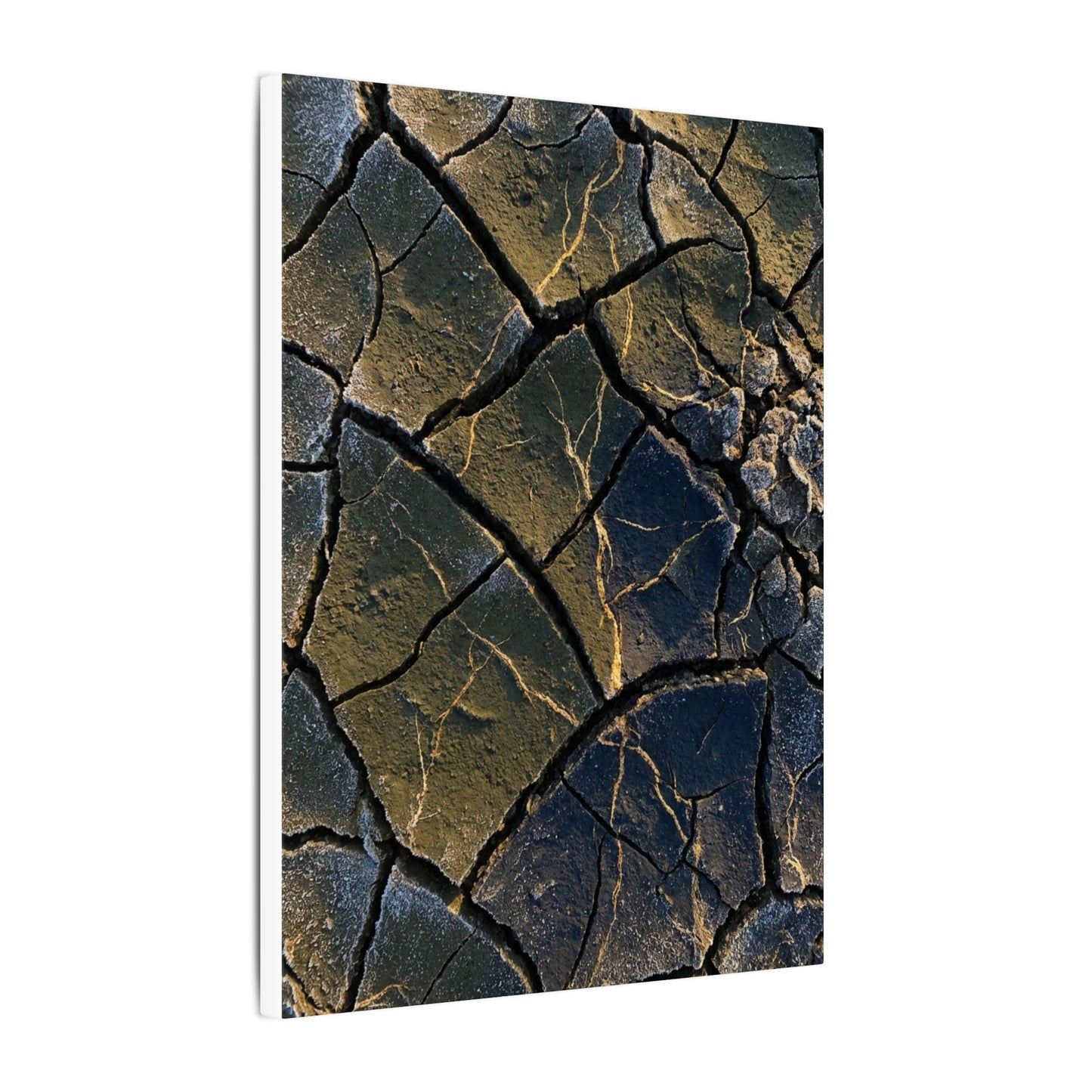 Winter Cracked Earth Moody Minimal Canvas Art | Atmospheric Decor